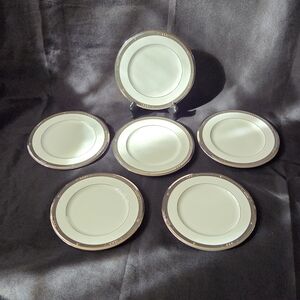 Noritake Set/6 Chatelaine Platinum Bread & Butter Plate (Pattern 4801)